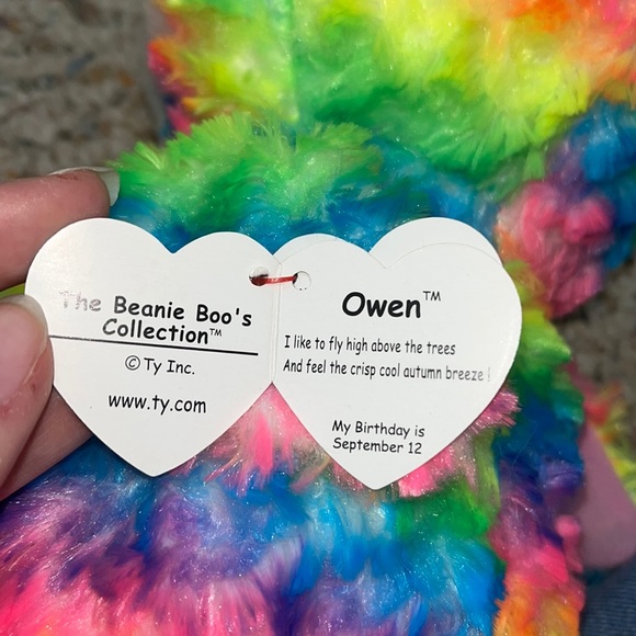 Rainbow owl beanie boo: OWEN - Picture 3 of 3